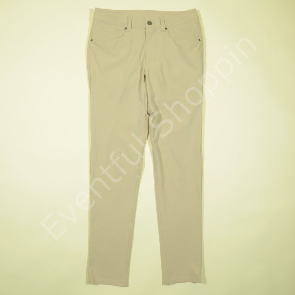 Lululemon ABC Pants Mens 28 Tan Slim Fit 5 Pocket Warpstreme - Picture 2 of 8